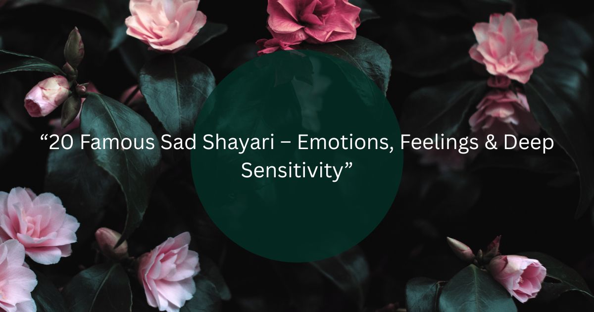 “20 Famous Sad Shayari – Emotions, Feelings & Deep Sensitivity”
