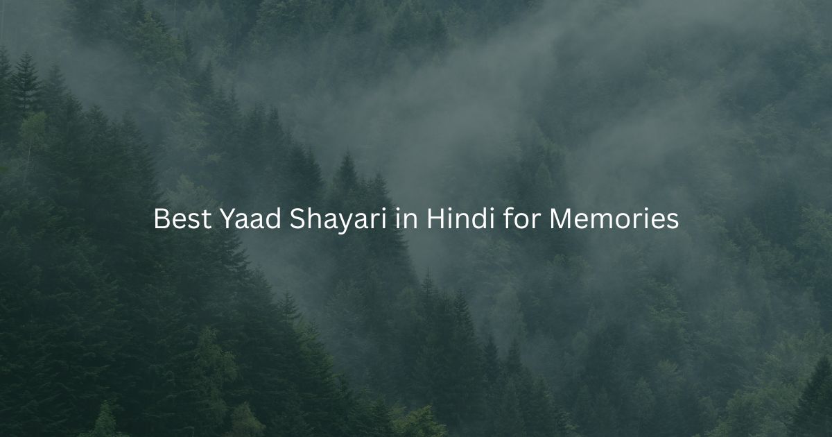 Best Yaad Shayari in Hindi for Memories