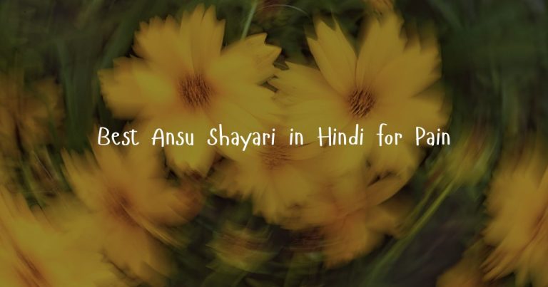 Best Ansu Shayari in Hindi for Pain