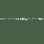 Best Mohabbat Sad Shayari for Heartbreak